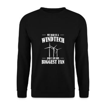 Mon père est une chemise Windtech Papa Papa Fête des pères - Sweat-shirt Unisexe - noir - Devant - Alina (178cm) & Michal (187cm)