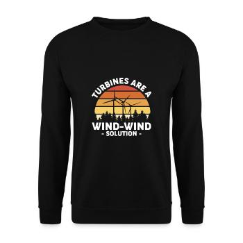 Turbines Are A Wind Wind Solution Shirt - Unisex Pullover - Schwarz - Vorne - Alina (178cm) & Michal (187cm)