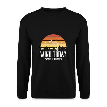 Wind Today Energy Tomorrow Shirt Cadeau - Sweat-shirt Unisexe - noir - Devant - Alina (178cm) & Michal (187cm)