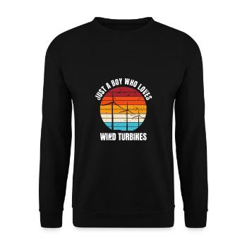Juste un garçon qui aime les éoliennes Chemise - Sweat-shirt Unisexe - noir - Devant - Alina (178cm) & Michal (187cm)