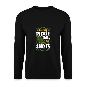 Joueur de pickleball Cadeau de chandail de la Saint-Patrick - Sweat-shirt Unisexe - noir - Devant - Alina (178cm) & Michal (187cm)