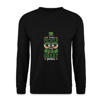 Joueur de pickleball Cadeau de chandail de la Saint-Patrick - Sweat-shirt Unisexe - noir - Devant - Alina (178cm) & Michal (187cm)