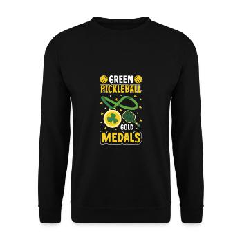 Joueur de pickleball Cadeau de chandail de la Saint-Patrick - Sweat-shirt Unisexe - noir - Devant - Alina (178cm) & Michal (187cm)