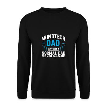 Windtech Dad Chemise Cadeau Fête des Pères Père - Sweat-shirt Unisexe - noir - Devant - Alina (178cm) & Michal (187cm)