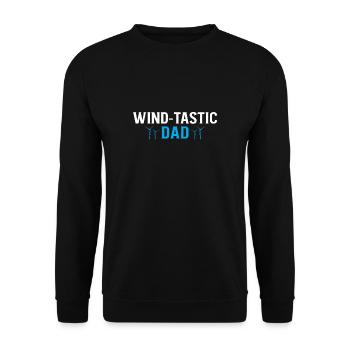 Wind-Tastic Dad Daddy Papa Father's Day - Unisex Sweatshirt - black - Front - Alina (178cm) & Michal (187cm)
