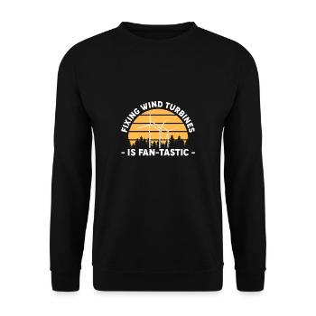 Fixing Wind Turbines Is Fan-Tastic Shirt Gift - Unisex Sweatshirt - black - Front - Alina (178cm) & Michal (187cm)