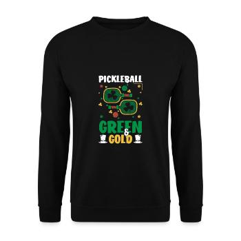 Joueur de pickleball Cadeau de chandail de la Saint-Patrick - Sweat-shirt Unisexe - noir - Devant - Alina (178cm) & Michal (187cm)