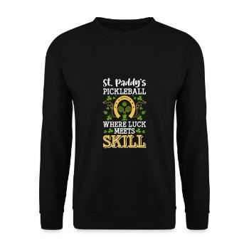 Joueur de pickleball Cadeau de chandail de la Saint-Patrick - Sweat-shirt Unisexe - noir - Devant - Alina (178cm) & Michal (187cm)