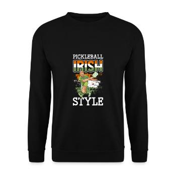 Joueur de pickleball Cadeau de chandail de la Saint-Patrick - Sweat-shirt Unisexe - noir - Devant - Alina (178cm) & Michal (187cm)