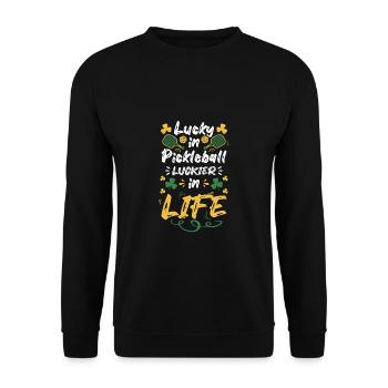 Joueur de pickleball Cadeau de chandail de la Saint-Patrick - Sweat-shirt Unisexe - noir - Devant - Alina (178cm) & Michal (187cm)