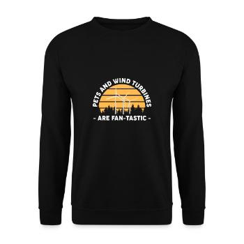 Les animaux domestiques et les éoliennes sont en éventail - Sweat-shirt Unisexe - noir - Devant - Alina (178cm) & Michal (187cm)