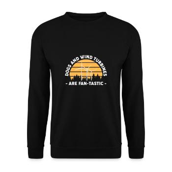 Les chiens et les éoliennes sont fan-tastic - Sweat-shirt Unisexe - noir - Devant - Alina (178cm) & Michal (187cm)