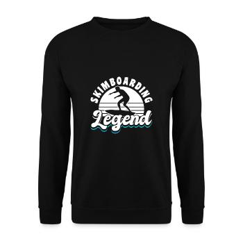 Skimboarding Legend Shirt Gift - Unisex Sweatshirt - black - Front - Alina (178cm) & Michal (187cm)