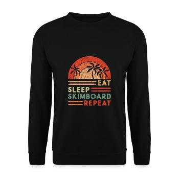 Manger Sommeil Skimboard Répéter - Sweat-shirt Unisexe - noir - Devant - Alina (178cm) & Michal (187cm)