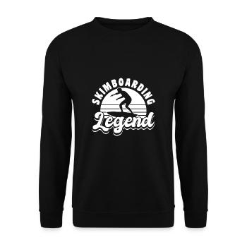 Skimboarding Legend Shirt Gift - Unisex Sweatshirt - black - Front - Alina (178cm) & Michal (187cm)
