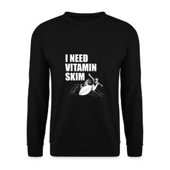 J’ai besoin de Vitamin Skim Shirt Cadeau Skimboard - Sweat-shirt Unisexe - noir - Devant - Alina (178cm) & Michal (187cm)
