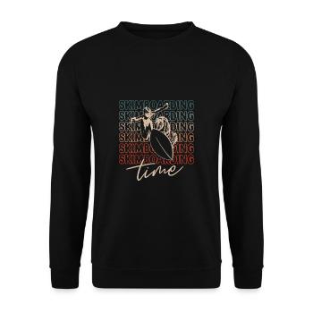 Cadeau de chemise Skimboarding Time - Sweat-shirt Unisexe - noir - Devant - Alina (178cm) & Michal (187cm)