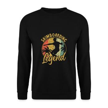 Skimboarding Legend Shirt Gift - Unisex Sweatshirt - black - Front - Alina (178cm) & Michal (187cm)