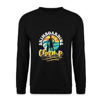 Skimboarding Champ Shirt Gift - Unisex Sweatshirt - black - Front - Alina (178cm) & Michal (187cm)