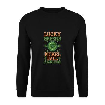 Lucky Greens Pickleball Champions - Unisex Sweatshirt - black - Front - Alina (178cm) & Michal (187cm)
