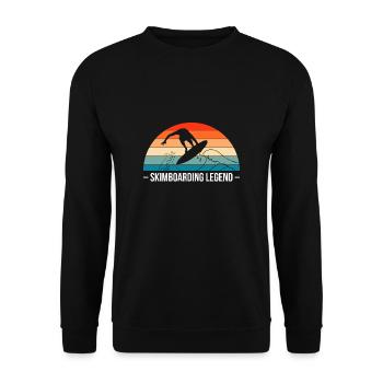Vintage Retro Skimboarding Legend - Unisex Sweatshirt - black - Front - Alina (178cm) & Michal (187cm)