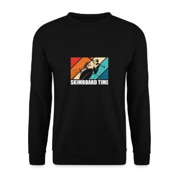 Vintage Retro Skimboard Time Shirt Cadeau - Sweat-shirt Unisexe - noir - Devant - Alina (178cm) & Michal (187cm)