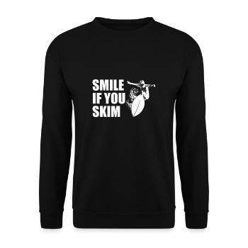 Smile If You Skim Shirt Gift Skimboarder - Sweat-shirt Unisexe - noir - Devant - Alina (178cm) & Michal (187cm)