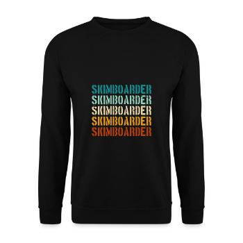 Skimboarder rétro vintage - Sweat-shirt Unisexe - noir - Devant - Alina (178cm) & Michal (187cm)