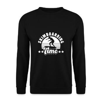 Cadeau de chemise Skimboarding Time - Sweat-shirt Unisexe - noir - Devant - Alina (178cm) & Michal (187cm)