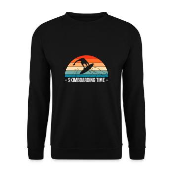 Vintage Retro Skimboard Time Shirt Cadeau - Sweat-shirt Unisexe - noir - Devant - Alina (178cm) & Michal (187cm)