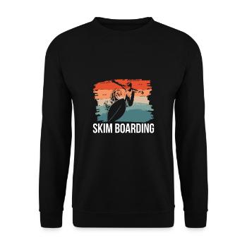 Chemise d’embarquement Vintage Retro Skim - Sweat-shirt Unisexe - noir - Devant - Alina (178cm) & Michal (187cm)