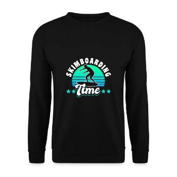 Skimboarding Time Shirt Gift - Unisex Sweatshirt - black - Front - Alina (178cm) & Michal (187cm)