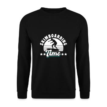 Cadeau de chemise Skimboarding Time - Sweat-shirt Unisexe - noir - Devant - Alina (178cm) & Michal (187cm)