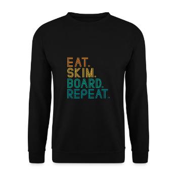 Eat Skim Board Repeat - Unisex Pullover - Schwarz - Vorne - Alina (178cm) & Michal (187cm)