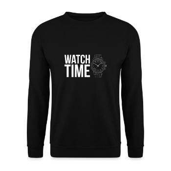 Watch Time Shirt Watch Collector - Unisex Sweatshirt - black - Front - Alina (178cm) & Michal (187cm)