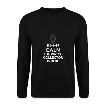 Restez calme Le collectionneur de montres est là - Sweat-shirt Unisexe - noir - Devant - Alina (178cm) & Michal (187cm)