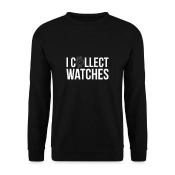 Je collectionne les montres Montres Chemise de collection - Sweat-shirt Unisexe - noir - Devant - Alina (178cm) & Michal (187cm)