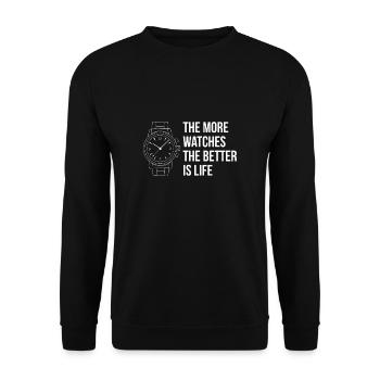 The More Watches The Better Watch Collector - Unisex Sweatshirt - black - Front - Alina (178cm) & Michal (187cm)