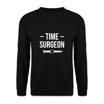 Time Surgeon Shirt Geschenk - Unisex Pullover - Schwarz - Vorne - Alina (178cm) & Michal (187cm)