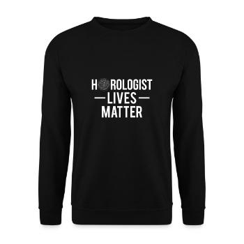 Horlogist Lives Matter - Sweat-shirt Unisexe - noir - Devant - Alina (178cm) & Michal (187cm)