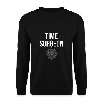 Time Surgeon Shirt Geschenk - Unisex Pullover - Schwarz - Vorne - Alina (178cm) & Michal (187cm)