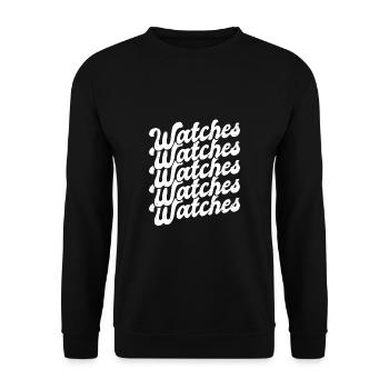 Vintage Retro Watches Uhren - Unisex Pullover - Schwarz - Vorne - Alina (178cm) & Michal (187cm)