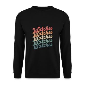 Vintage Retro Watches Uhren - Unisex Pullover - Schwarz - Vorne - Alina (178cm) & Michal (187cm)