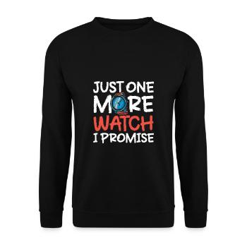 Just One More Watch I Promise - Unisex Pullover - Schwarz - Vorne - Alina (178cm) & Michal (187cm)