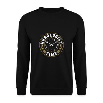 Horologist Time Shirt - Unisex Pullover - Schwarz - Vorne - Alina (178cm) & Michal (187cm)