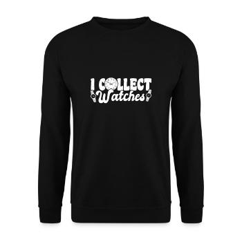 Je collectionne les montres Montres Chemise de collection - Sweat-shirt Unisexe - noir - Devant - Alina (178cm) & Michal (187cm)