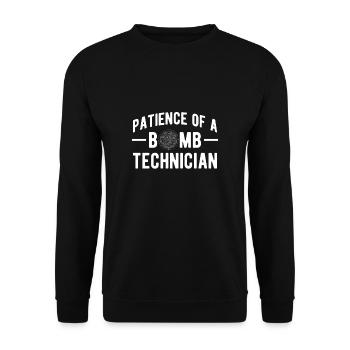 Patience Of A Bomb Technician watchmaker - Unisex Sweatshirt - black - Front - Alina (178cm) & Michal (187cm)