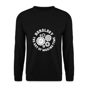 Horology The Art Of Making Time Shirt - Unisex Sweatshirt - black - Front - Alina (178cm) & Michal (187cm)