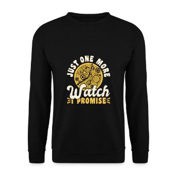 Just One More Watch I Promise - Unisex Pullover - Schwarz - Vorne - Alina (178cm) & Michal (187cm)