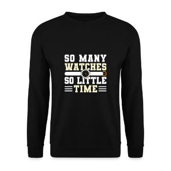 Tant de montres si peu de chemise de temps - Sweat-shirt Unisexe - noir - Devant - Alina (178cm) & Michal (187cm)